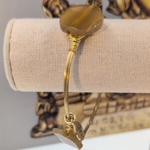 Bourbon and Bowties Gold and Brown Bracelet with butterscotch Amber Stone